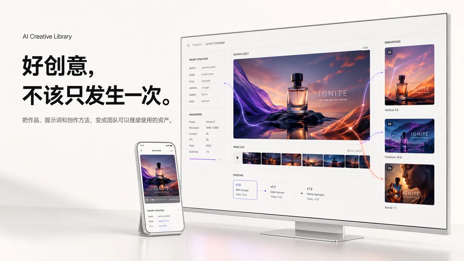 装有作品、提示词与创作方法的透明 AI 创意资产库